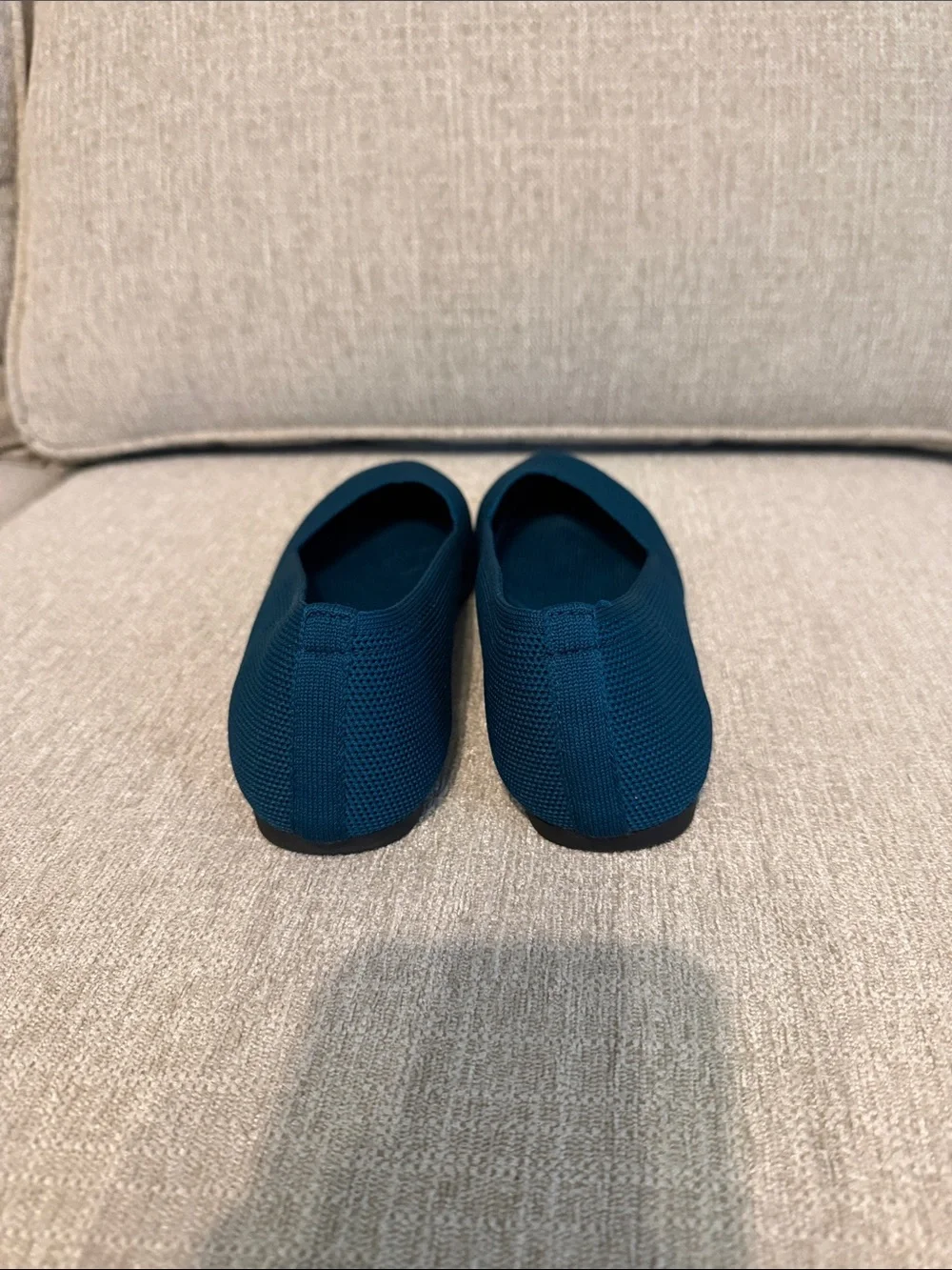 Amazon Pointed Knit Ballet Flats in Teal Blue